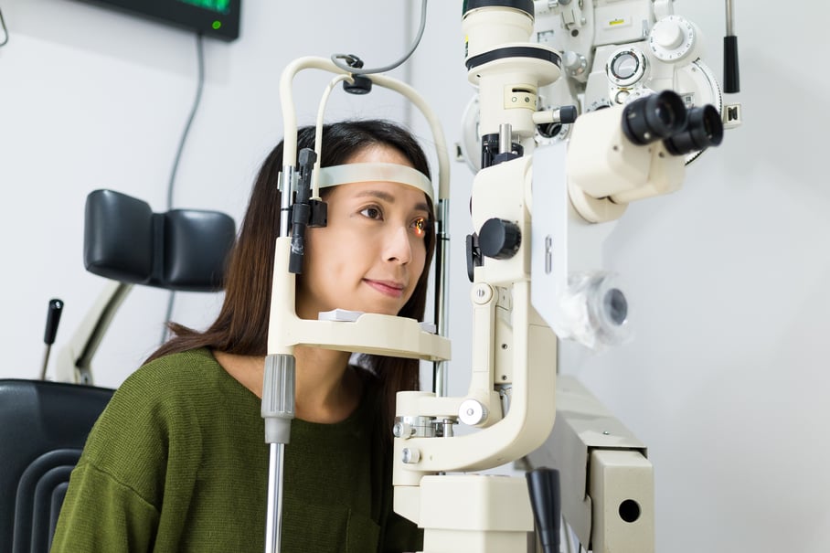  Downloaded Patient during an eye examination in eye clinic 